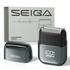 SEIGA electric foil shaver LED display for quick battery status on the go