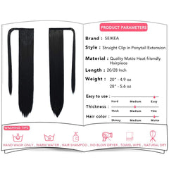 SEIKEA long straight synthetic hair in black for sleek looks.