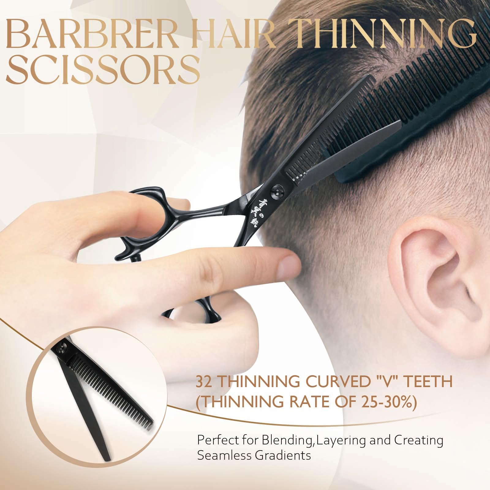 SEIMEIKEN cutting scissors in action highlight razor-sharp blades for versatile layering and edge detailing.