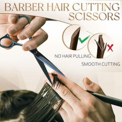 SEIMEIKEN 6in black hair scissors kit image shows complete accessories for salon or home use.
