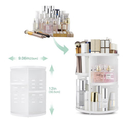 seinlife large capacity makeup caddy storing brushes, skincare and lip products neatly.