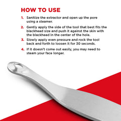 Seki Edge Blackhead Remover SS-801 close-up of stainless steel tips for gentle removal.