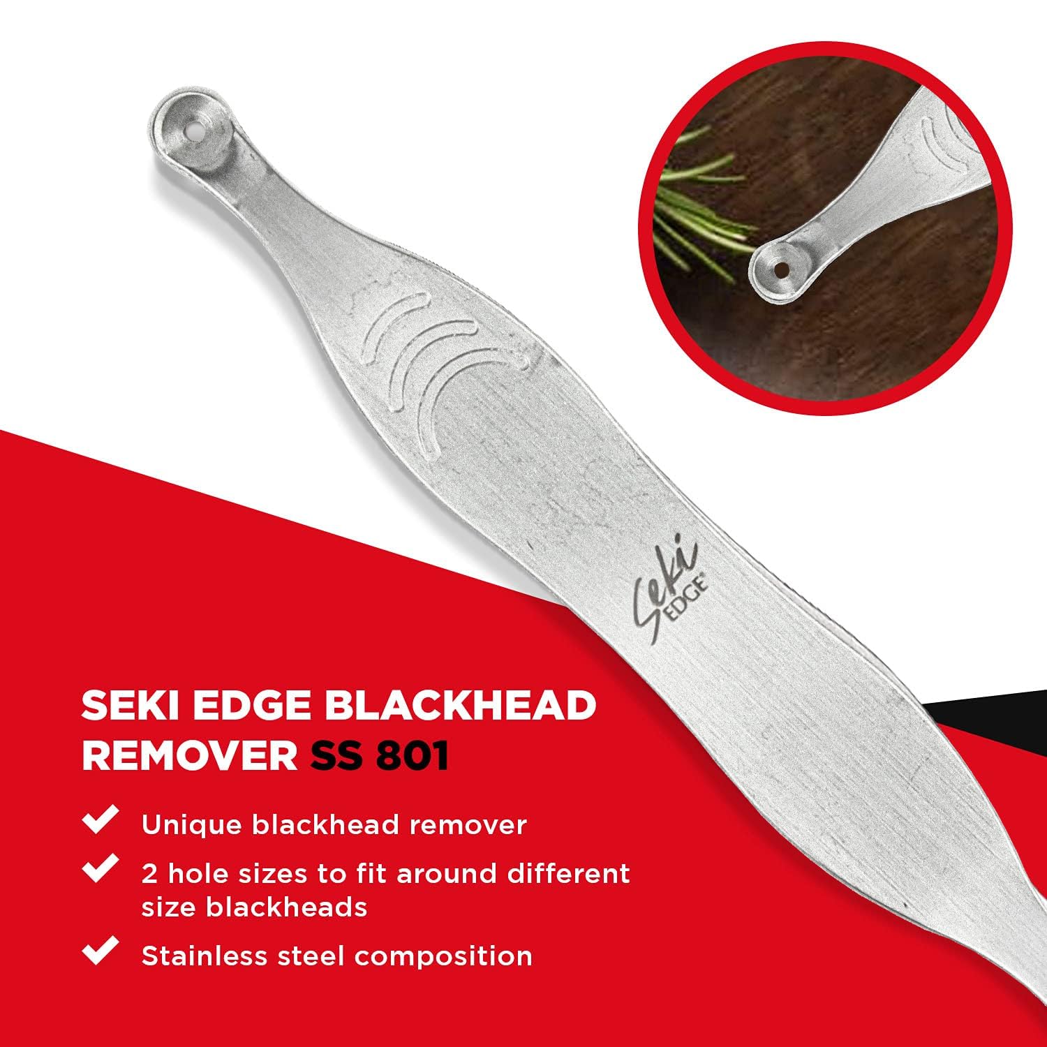 Seki Edge Blackhead Remover SS-801 travel-ready design for on-the-go skincare.