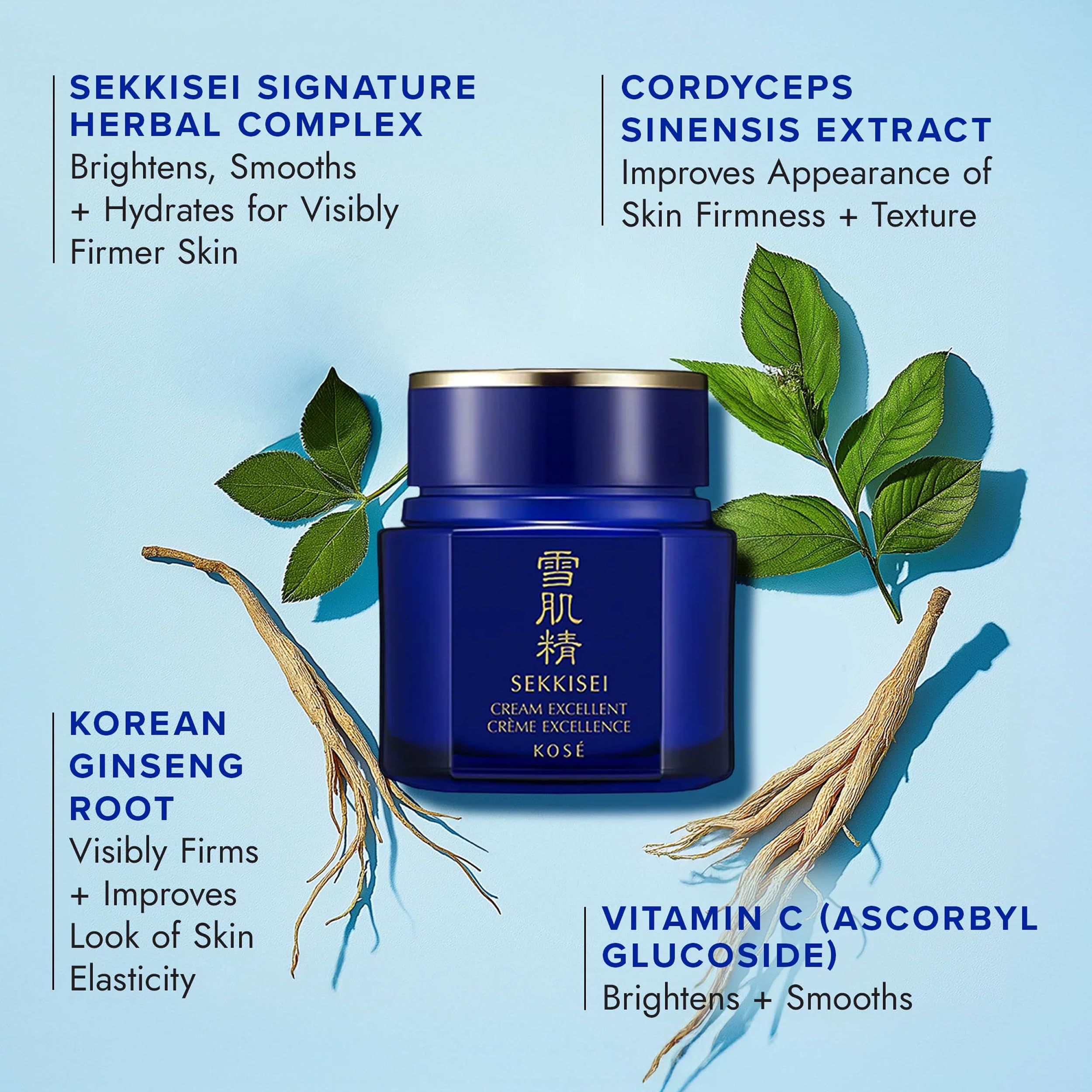 SEKKISEI Cream Excellent on skin being spread demonstrates lightweight feel and glow.