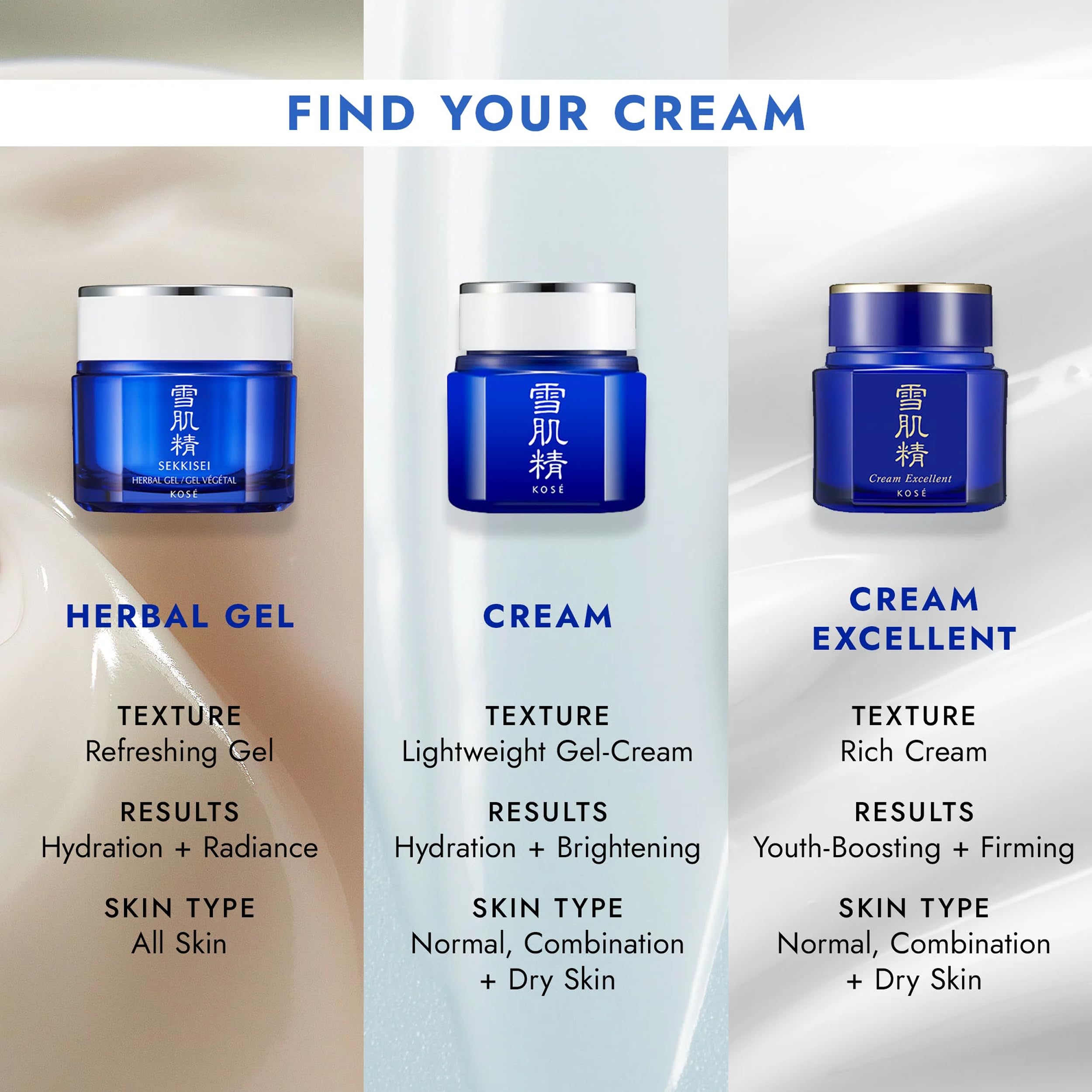 SEKKISEI Cream Excellent jar emphasizes ceramides and hyaluronic acid enriched formula.
