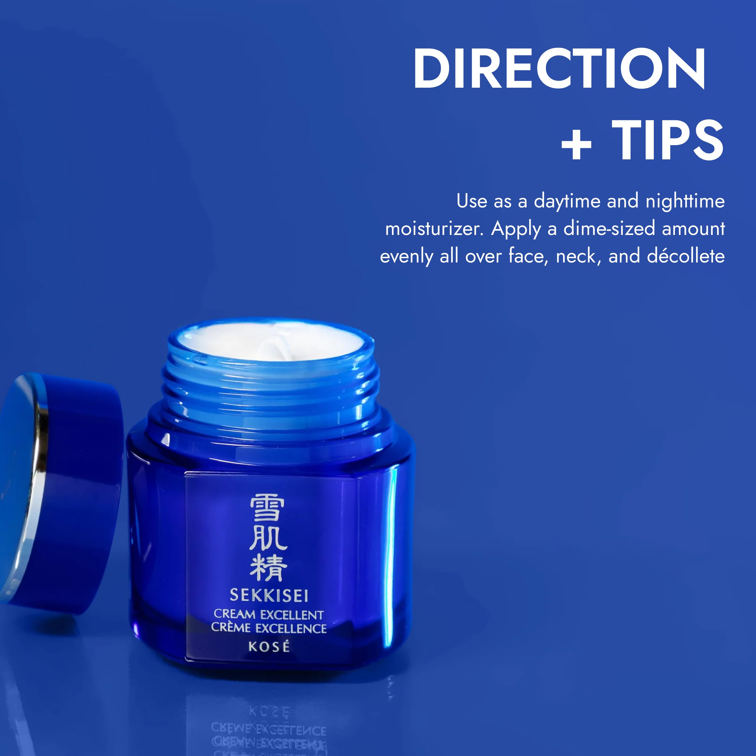 SEKKISEI Cream Excellent daily moisturizer scene suggests non-greasy hydration.