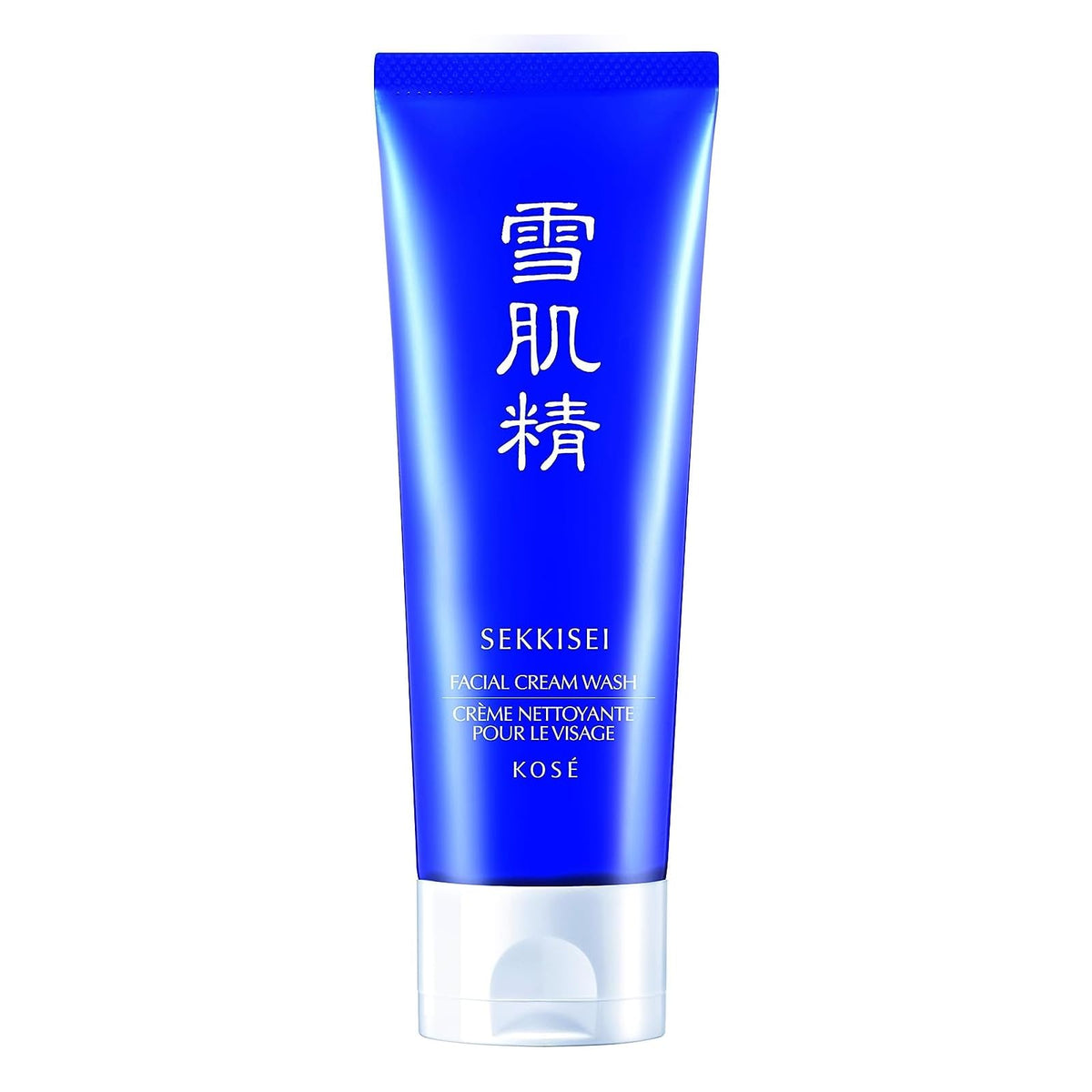 SEKKISEI Facial Cream Wash pours a silky foam for gentle cleansing.