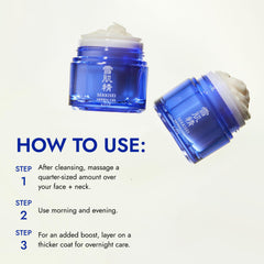 SEKKISEI Herbal Gel translucent glow on cheek after absorption.