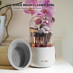 Selanoir dustproof brush holder with transparent lid keeps brushes clean and visible.