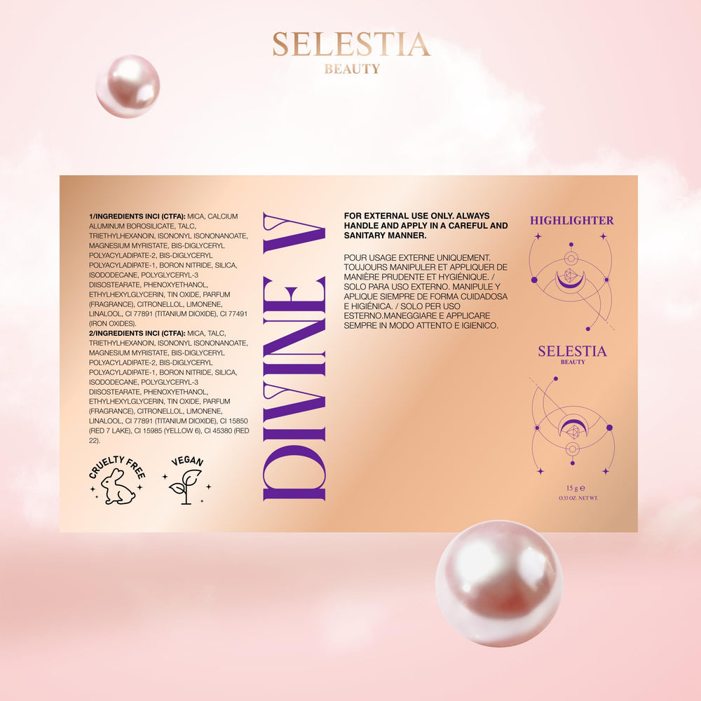SELESTIA BEAUTY Divine V cruelty-free packaging signals ethical beauty choices.