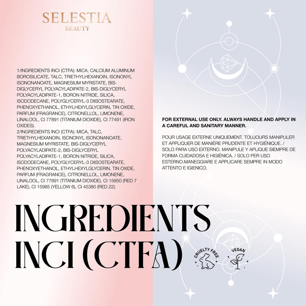 SELESTIA BEAUTY Divine V silky finish powder for smooth, lightweight application.