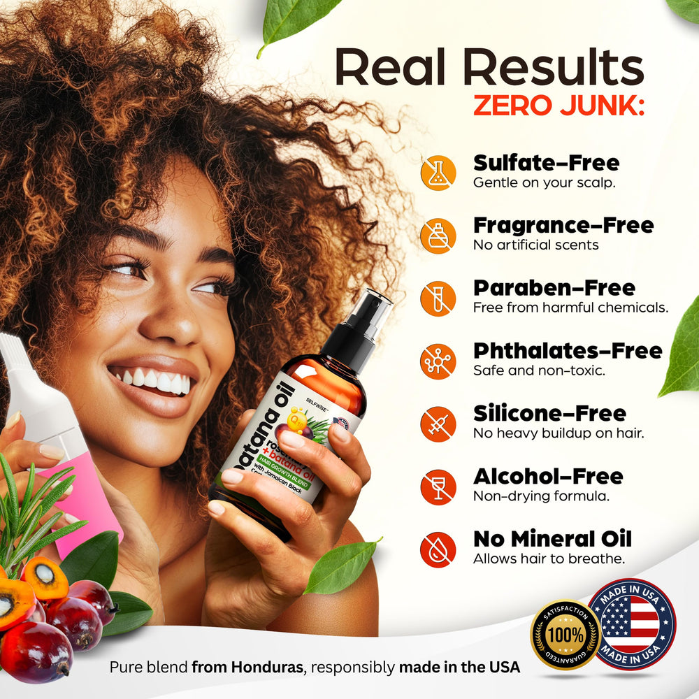 SELFWISE Batana Oil packaging 2oz conveys portability for on-the-go care.