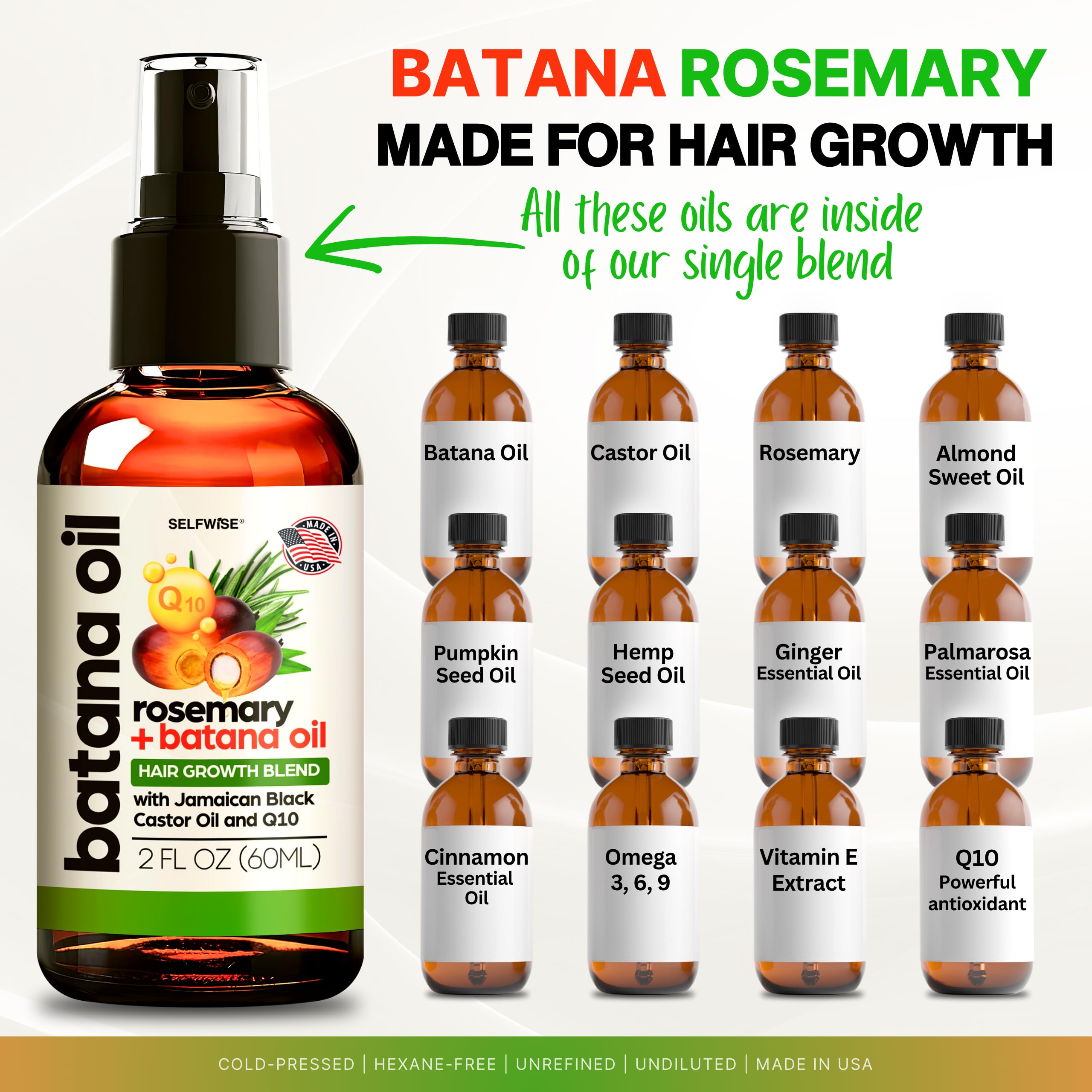 SELFWISE Batana Oil application palm demonstrates easy scalp massage and absorption.