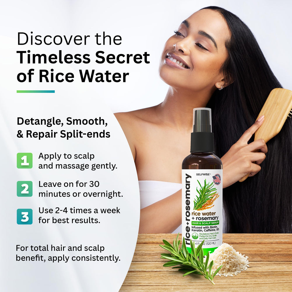 SELFWISE biotin with vitamins C and B5 supports thicker-looking hair.