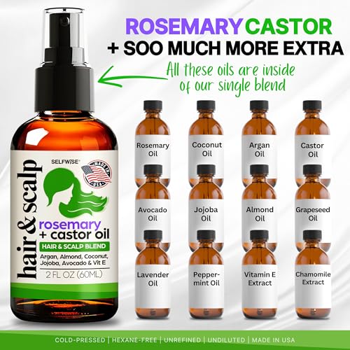 SELFWISE Organic Rosemary Oil jojoba-grapeseed-almond balance emphasizes soothing scalp care