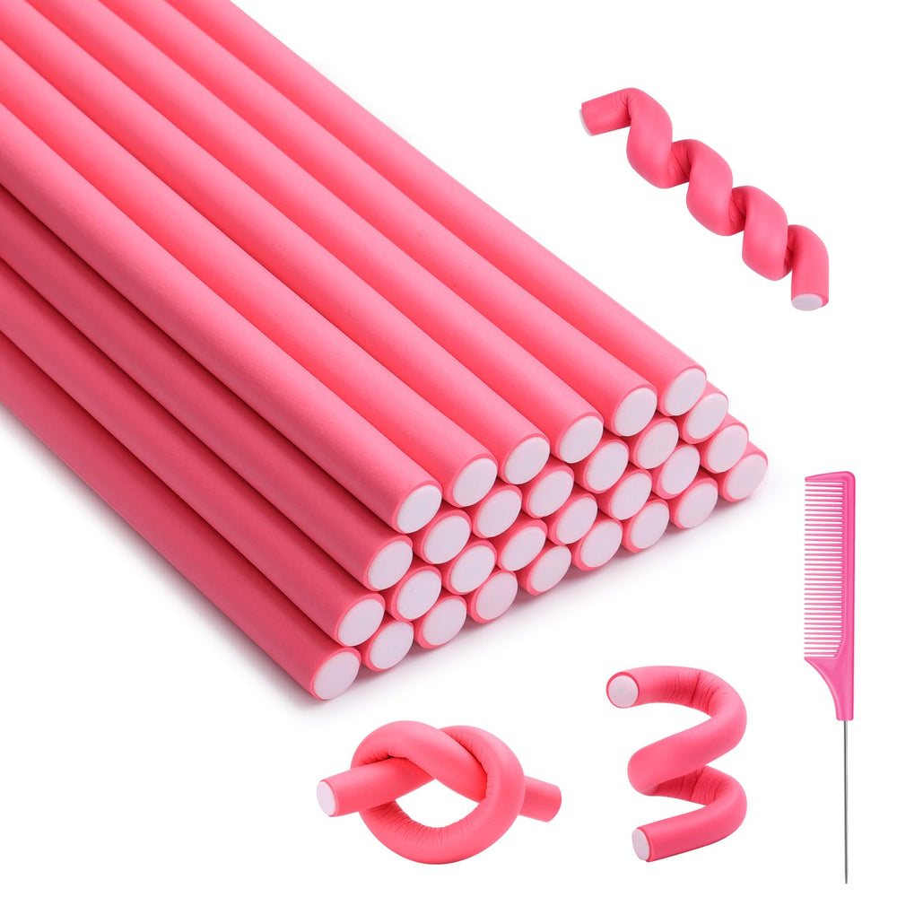 Selizo 30-piece no-heat curlers packaging for easy styling