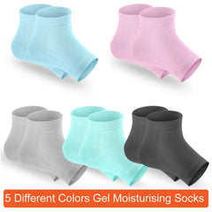 Selizo open-toe grey gel heel sock for breathable moisture.