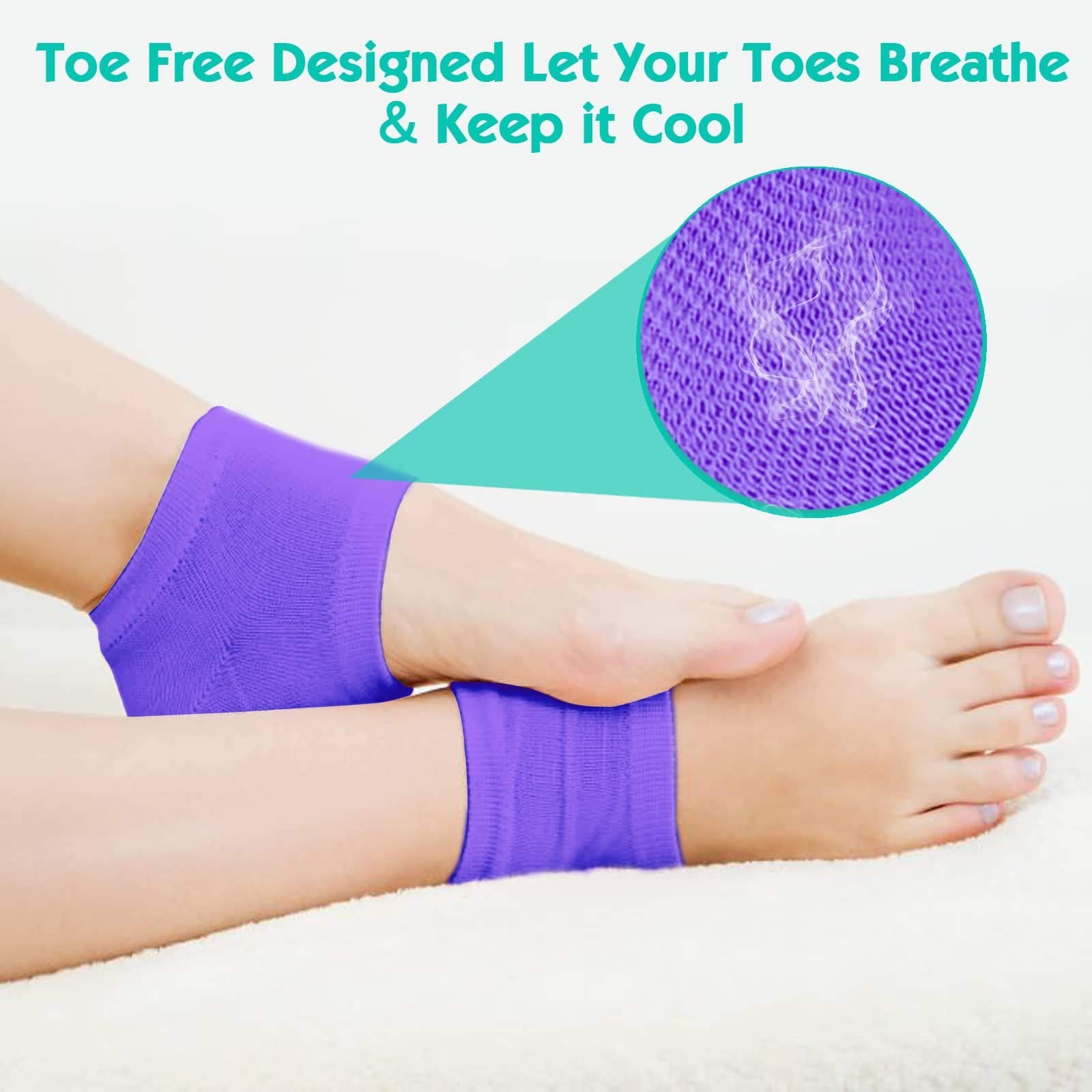 Selizo day-and-night use features worn to moisturize cracked heels anytime.