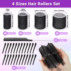 Selizo hair rollers diverse sizes close-up showing buildable curl options