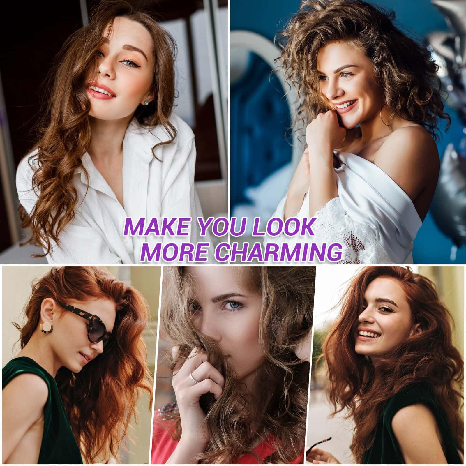 Selizo voluminous curls achieved with varied roller sizes