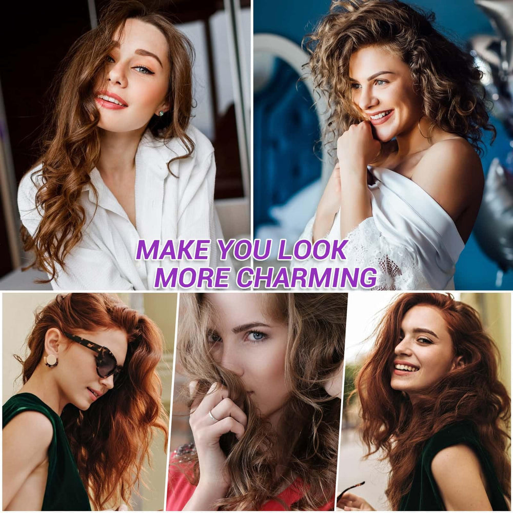 Selizo voluminous curls achieved with varied roller sizes