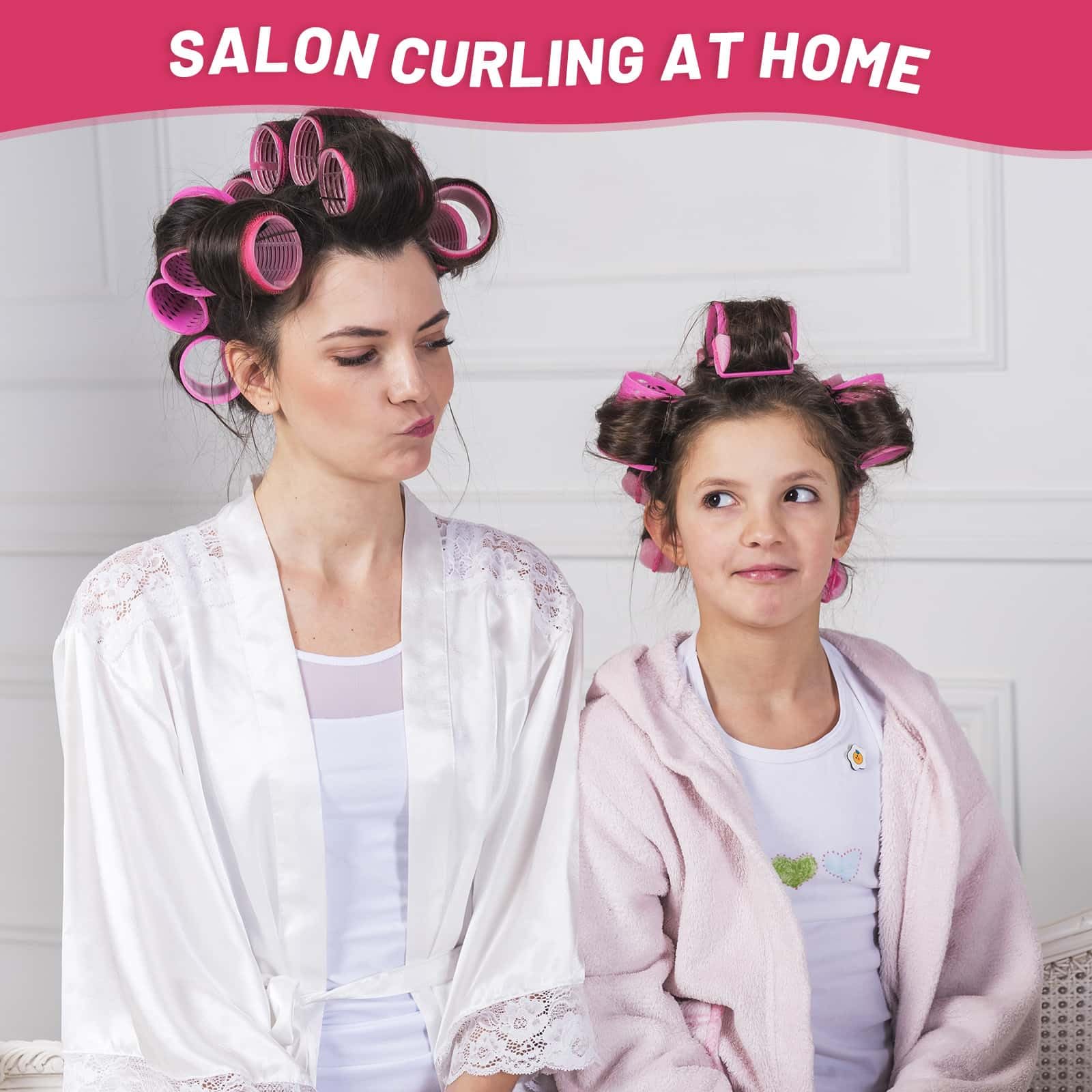 Selizo jumbo hair roller set 12 clips image highlights included securing clips.