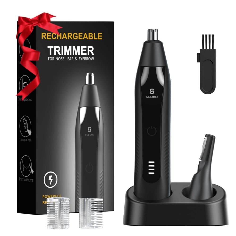Selouj ear and nose trimmer front view highlighting compact precision for quick grooming.