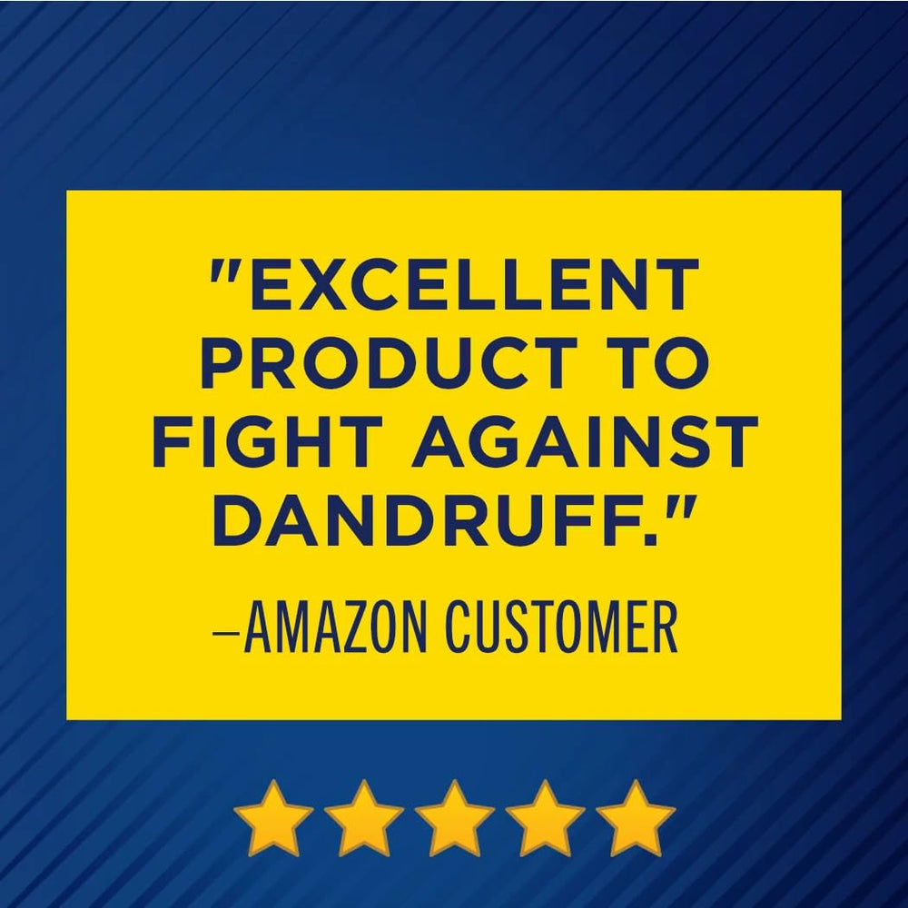 Selsun Blue label graphic highlights anti-dandruff action and zinc.