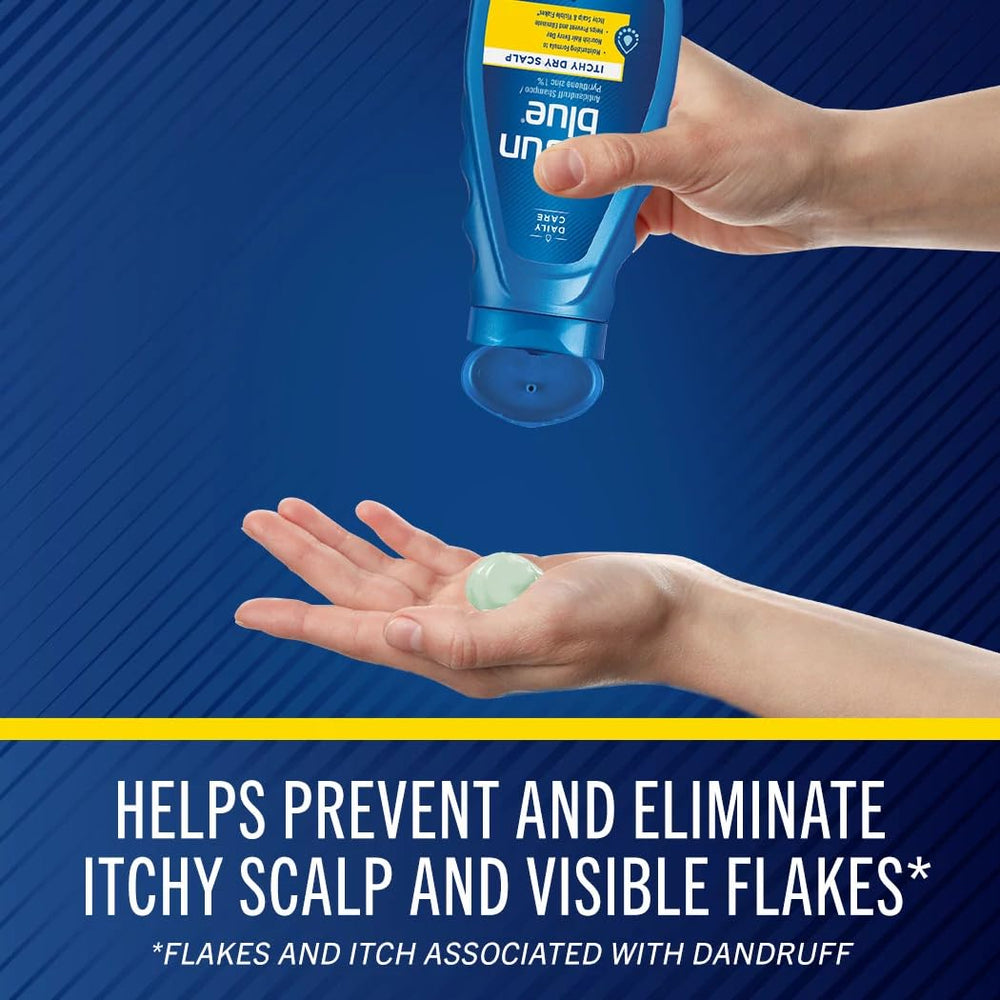 Selsun Blue scalp close-up spot emphasizes relief from itch and flakes.