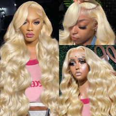 SEMANK 613 13x6 lace-front wig full-length blonde with natural density for versatile styling