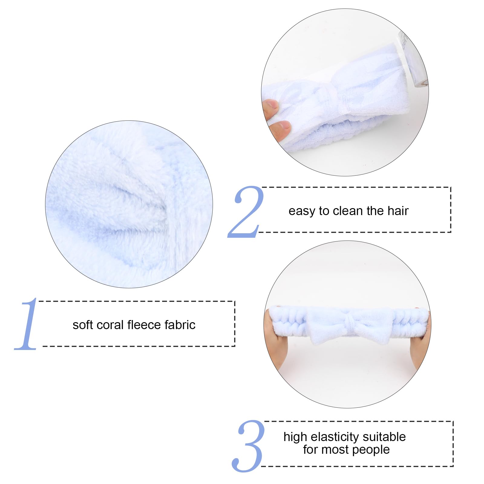 Semato blue bridesmaid headbands set, durable and soft for coordinated party photos