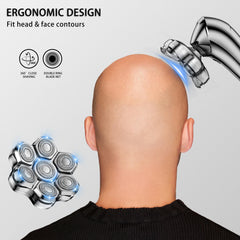 Seminhoof floating blades self-sharpening design supports a close shave.