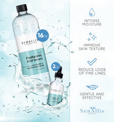 SenAllis Cosmetics Hyaluronic Serum dropper close-up for precise application.