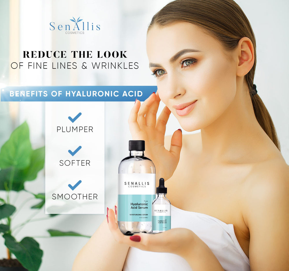 SenAllis Hyaluronic Serum 2 oz pack, travel-friendly moisturizing option