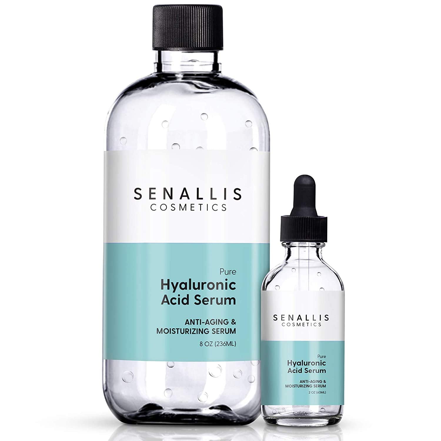 SenAllis Hyaluronic Serum bottle front for ultra-hydration and glow