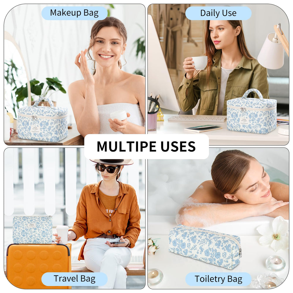 Senbowe floral makeup bag set small size, perfect for lip products and samples.