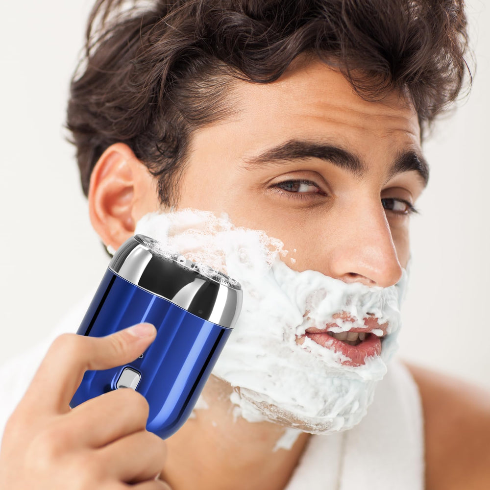 Senduzll blue travel razor in kit promotes a polished look anywhere.