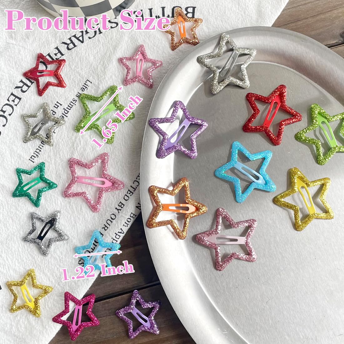 Seneeel sparkling star hair clip on hair demonstrating effortless daily styling with glittery shine