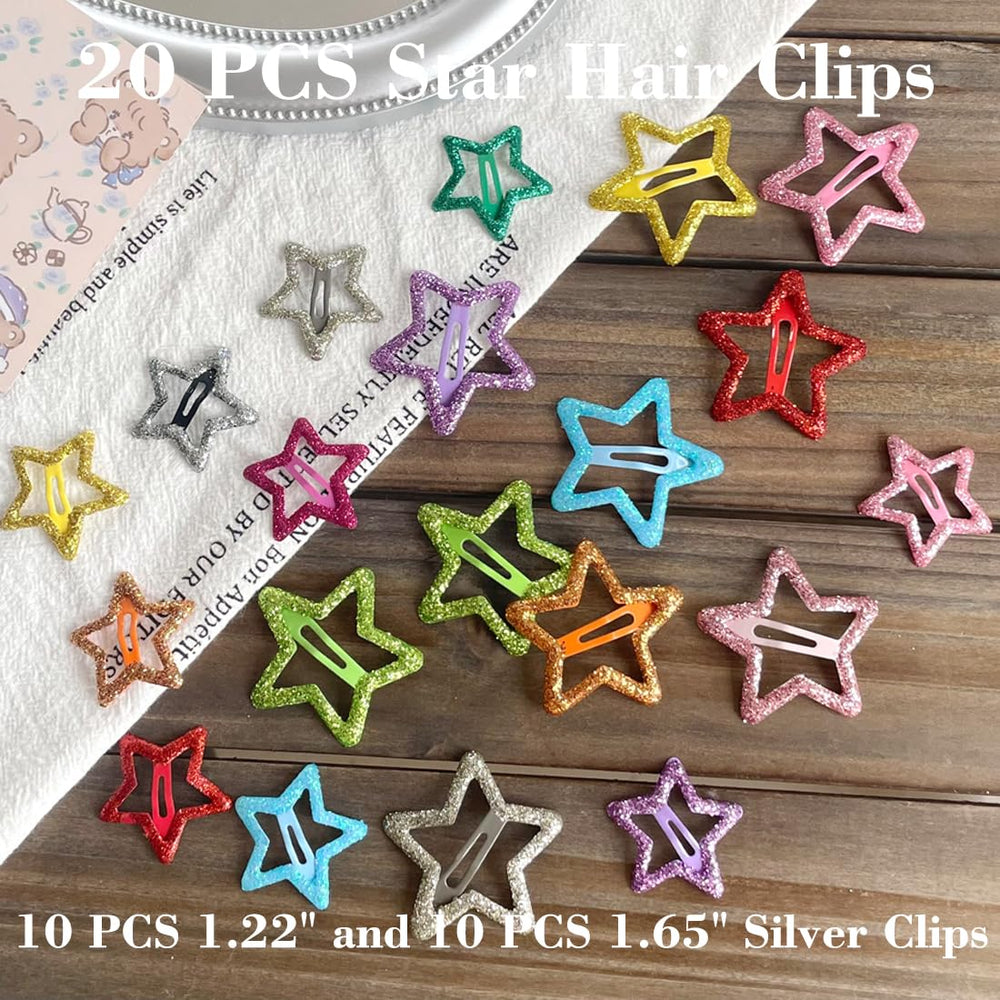 Seneeel 20-pack star clips displayed for exercise and active wear