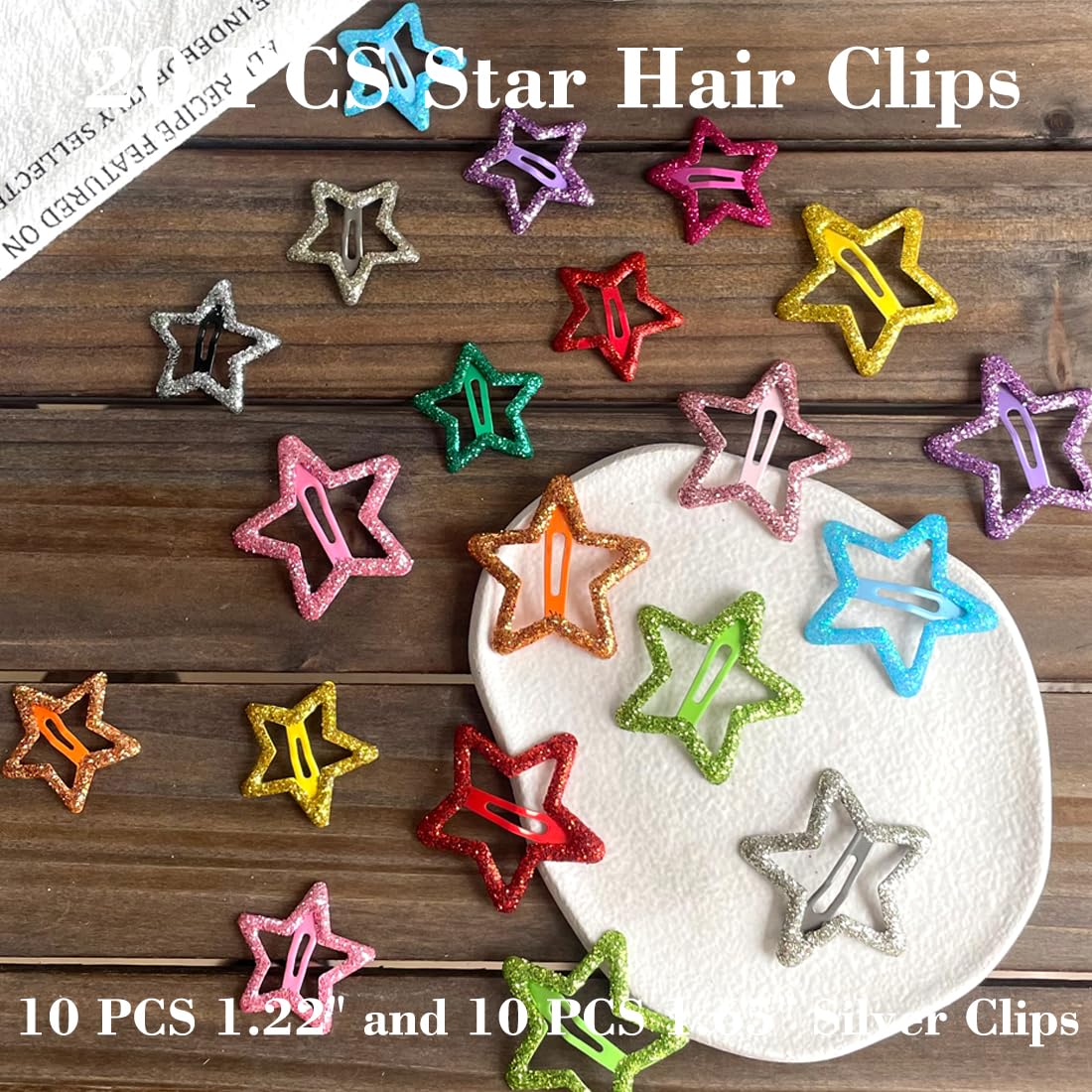 Seneeel star barrettes in bright colors for quick mood-matching outfits