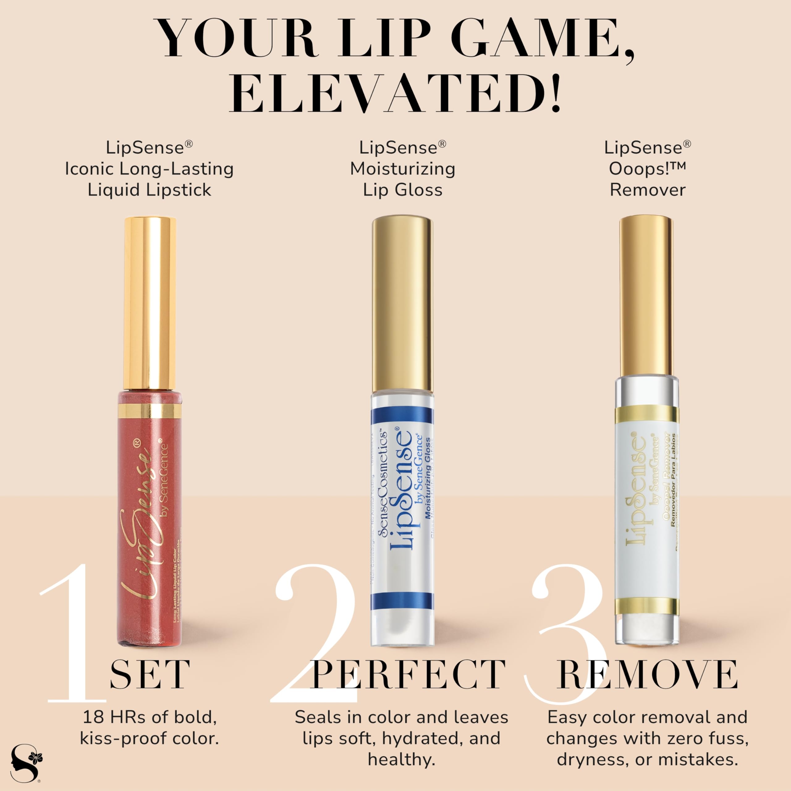 SeneGence LipSense Moisturizing Gloss lip-care-routine pairs with LipSense color.