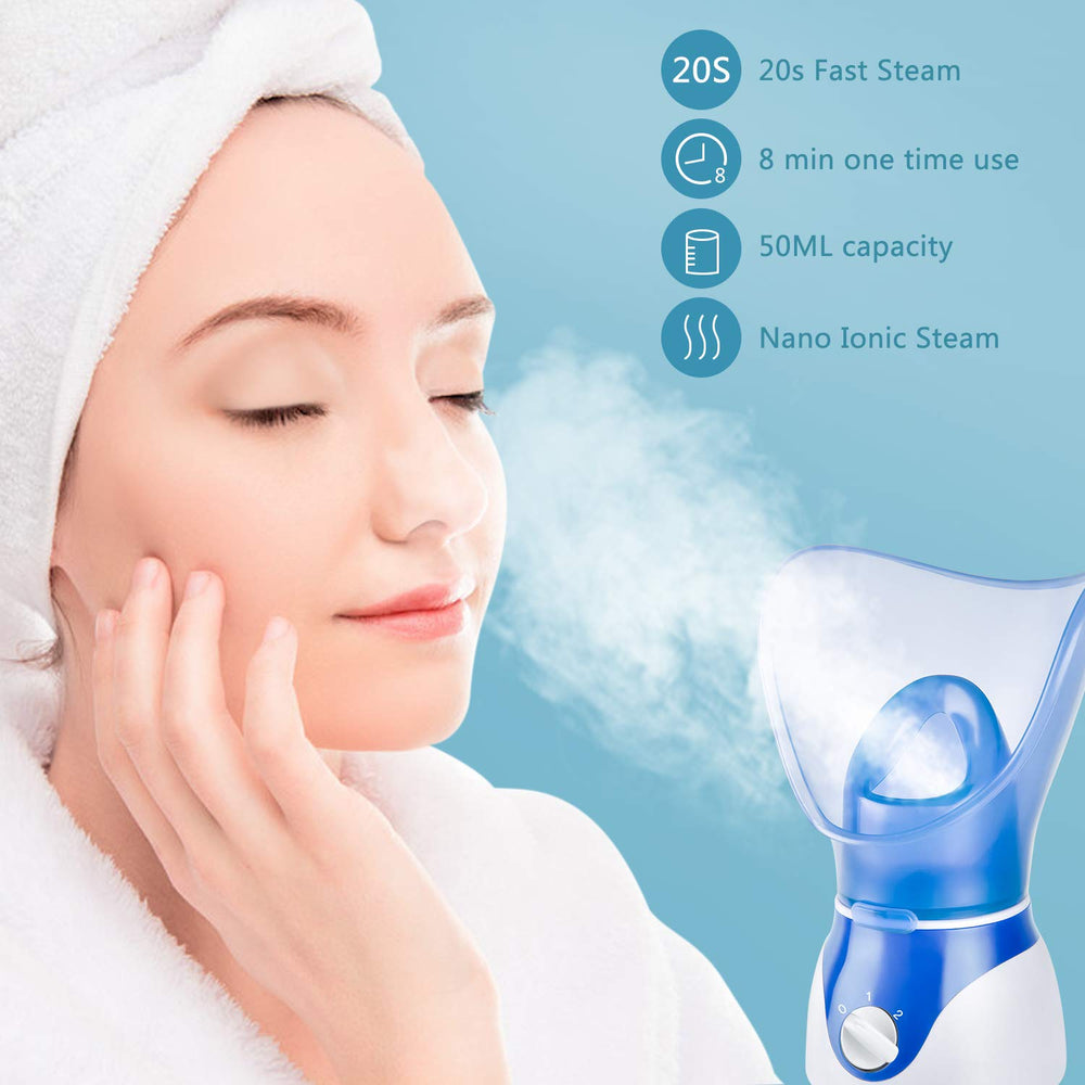 Seneryla soft headband keeps hair away during steaming sessions.