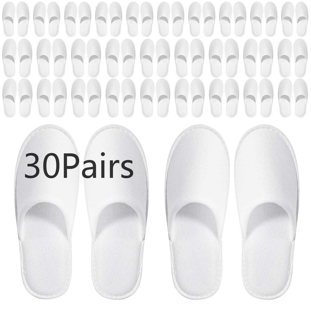SENJUNSAFE guest slippers white packaging bulk 30 pairs for hotels