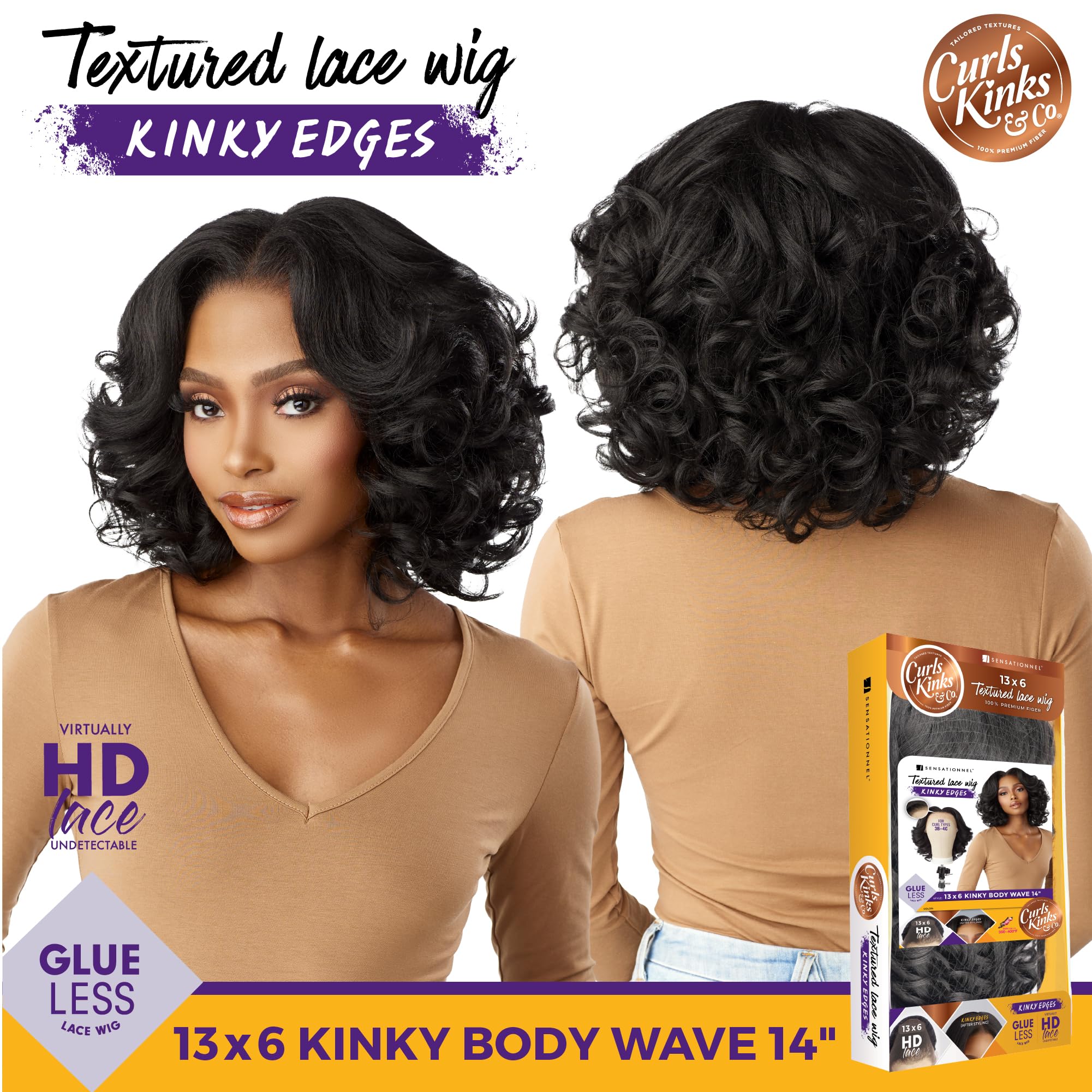 Sensationnel Curls KinksandCo 13x6 lace front close-up with HD lace