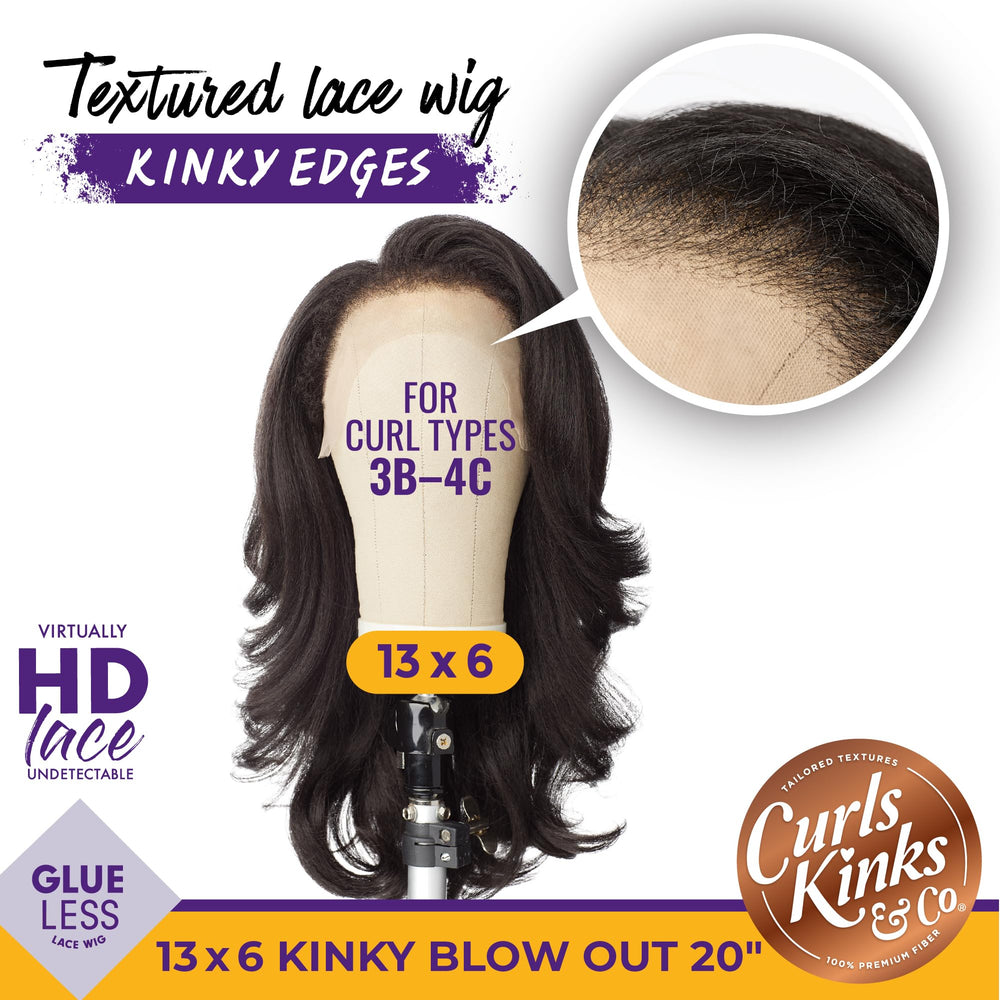 Sensationnel Curls KinksandCo Kinkyedges Wig lace-front closeup highlights seamless parting