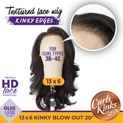 Sensationnel Curls KinksandCo Kinkyedges Wig lace-front closeup highlights seamless parting