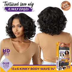 Sensationnel Curls Kinksandco wig body wave 14 inch offers soft movement.