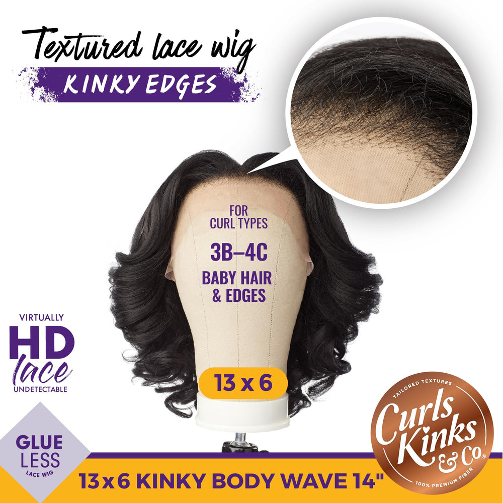 Sensationnel Curls Kinksandco wig lace frontal highlights seamless scalp illusion for realistic styling.