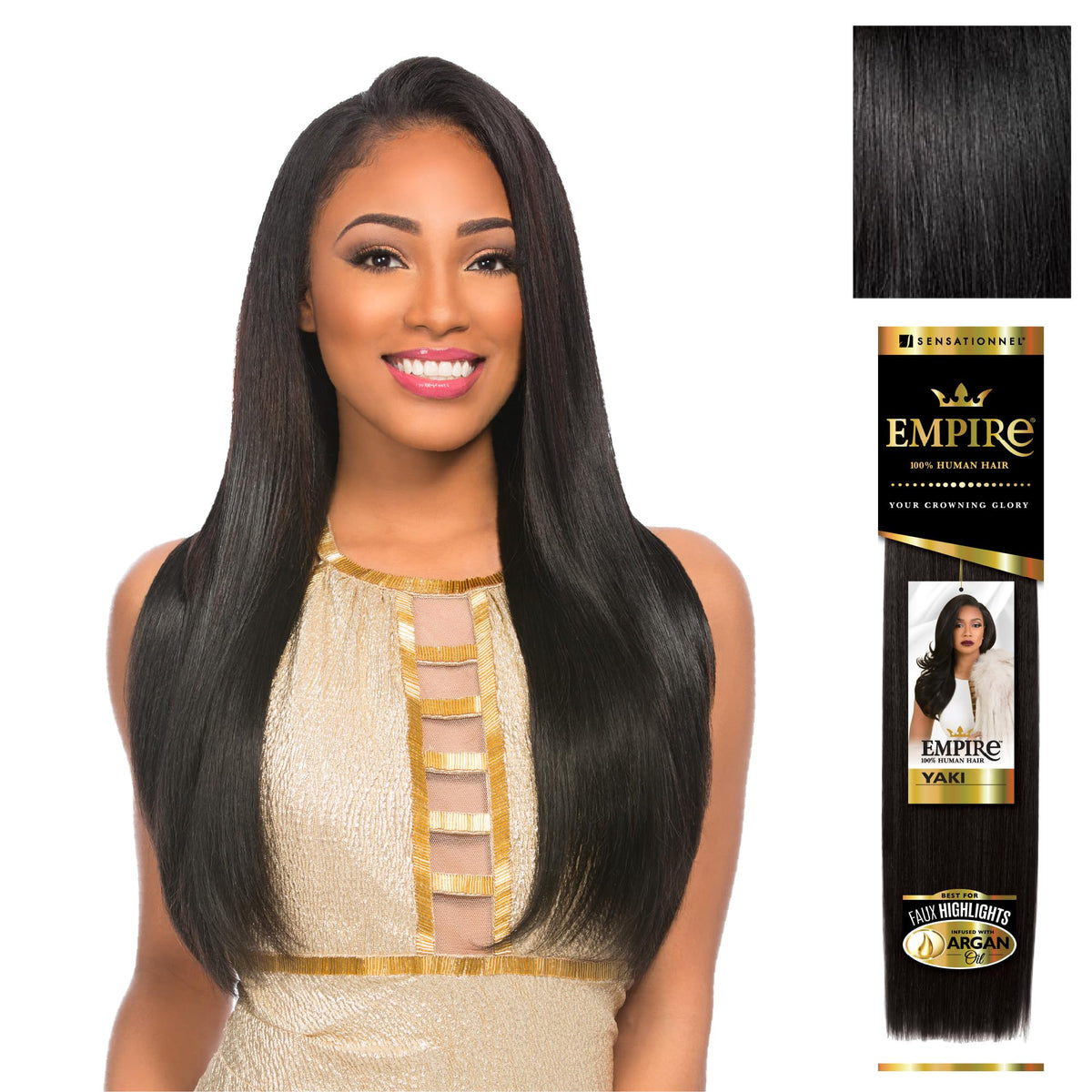 Sensationnel Empire Yaki hair tangle-free weave for easy installation.