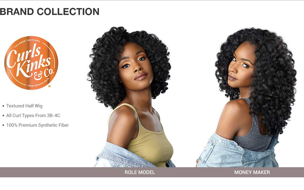 Sensationnel Money Maker 1B half wig back view highlights layered curls and fullness